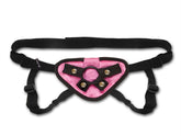 Lux Fetish Pink Velvet Vibrating Strap On Harness STRAP-ONS